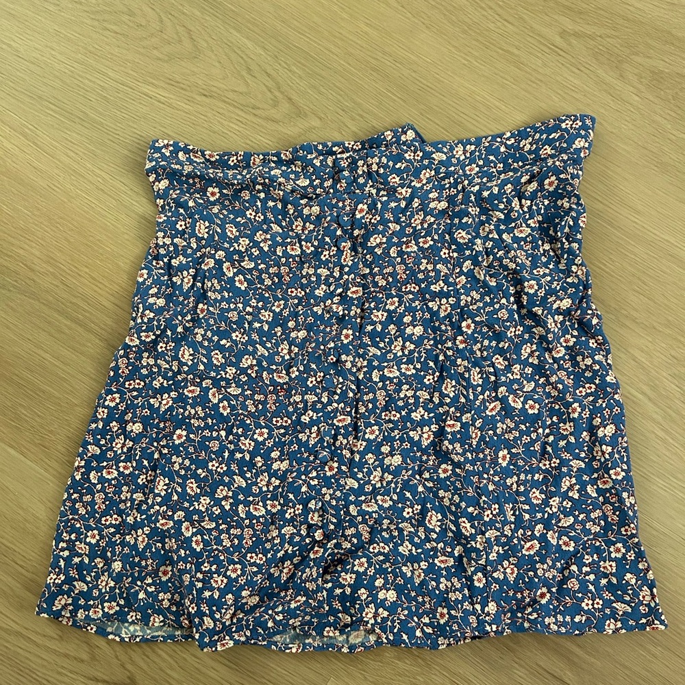 Madewell Floral Blue Skirt 0